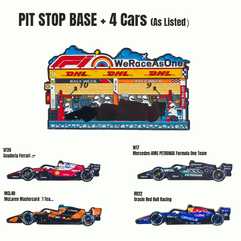 BUDDLE: PIT STOP Diorama BASE + 4 Cars