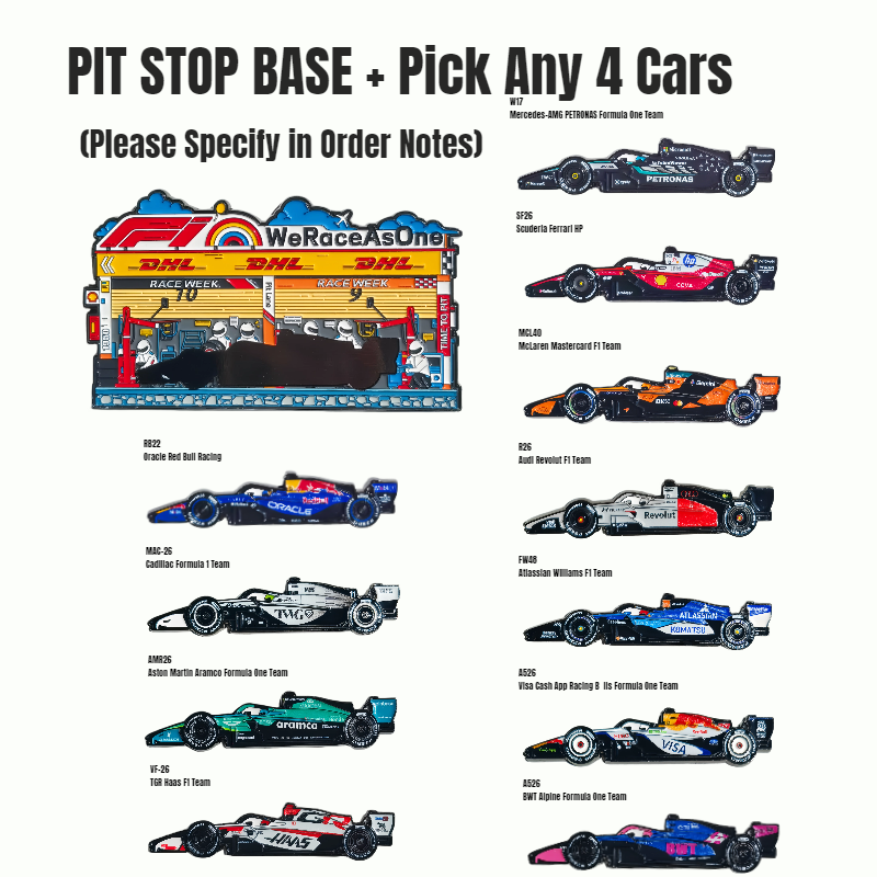 BUDDLE: PIT STOP Diorama BASE + Pick Any 4 Cars